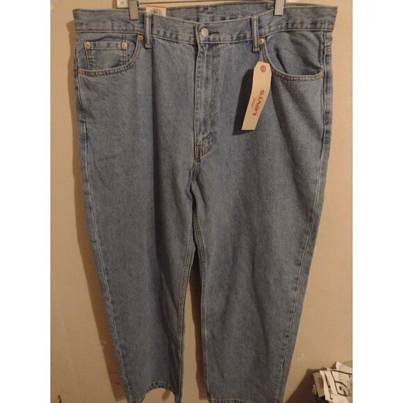 NWT New Levi's 550 Relaxed Tapered Leg Blue Denim Jeans 42x30 Cotton - Picture 1 of 10